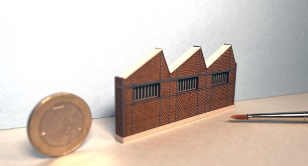 Façade Usine Shed briques creuses 6 modules - Echelle Z